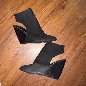 Charles David Black Wedge Ankle Boots